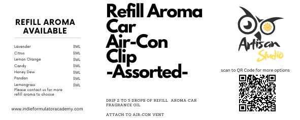 Artisan Studio Aroma Car Air-Con Clip - Assorted