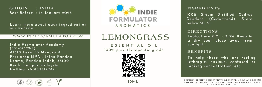 INDIE FORMULATOR AROMATICS LEMONGRASS